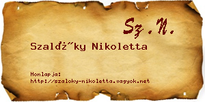 Szalóky Nikoletta névjegykártya