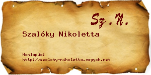 Szalóky Nikoletta névjegykártya