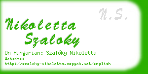 nikoletta szaloky business card